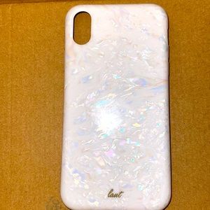 iPhone XR case. White pearl marble